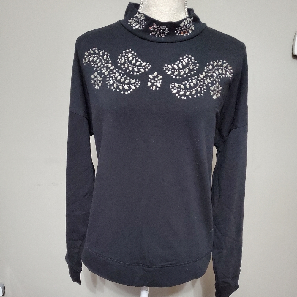 Rhinestone Sweatshirt Top